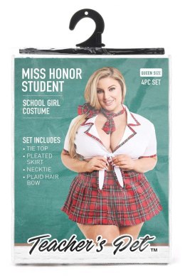 TEACHER PET MISS HONOR STUDENT 4 PC SCHOOL GIRL COSTUME, QUEEN SIZE