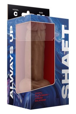SHAFT MODEL C 7.5 INCH LIQUID SILICONE DONG WITH BALLS OAK