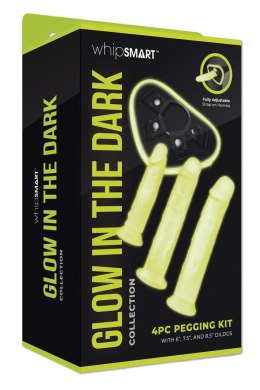 WHIPSMART 4 PCS GLOW IN THE DARK PEGGING KIT WITH 6, 8 AND 9 INCH DILDOS