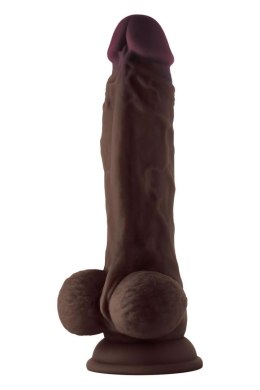 SHAFT MODEL A 8.5 INCH LIQUIDE SILICONE DONG WITH BALLS MAHOGANY