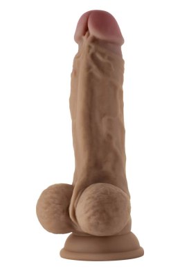 SHAFT MODEL A 7.5 INCH LIQUIDE SILICONE DONG WITH BALLS OAK