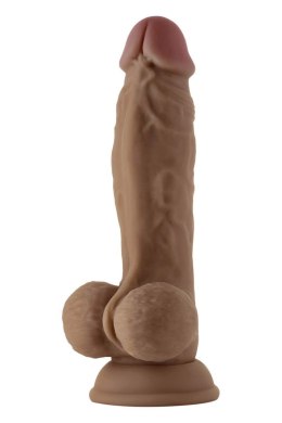 SHAFT MODEL A 9.5 INCH LIQUIDE SILICONE DONG WITH BALLS OAK