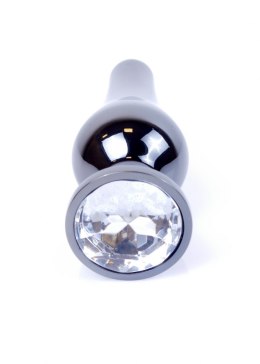 Plug-Jawellery Dark Silver BUTT PLUG- Clear