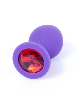 Plug-Jawellery Purple Silikon PLUG Medium- Red Diamond