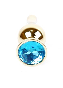 Plug-Jawellery Gold BUTT PLUG- Light Blue