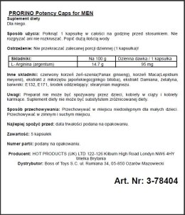 Supl.diety-PRORINO Men- 5pcs black line Potency Caps