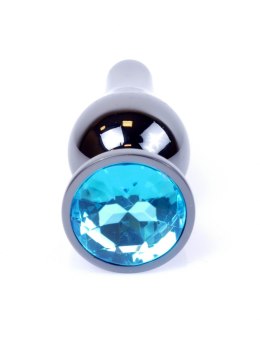 Plug-Jawellery Dark Silver BUTT PLUG- Light Blue