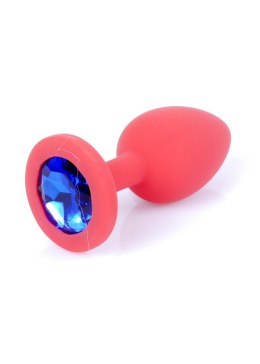 Plug-Jawellery Red Silikon PLUG Small- Blue Diamond