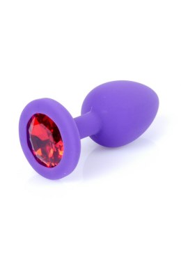 Plug-Jawellery Purple Silikon PLUG Small- Red Diamond