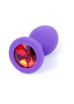 Plug-Jawellery Purple Silikon PLUG Small- Red Diamond