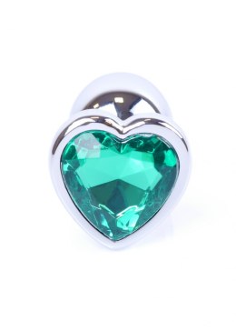 Plug-Jawellery Silver Heart PLUG- Green