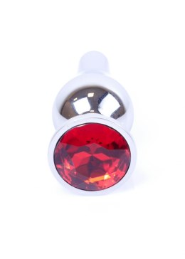Plug-Jawellery Silver BUTT PLUG- Red