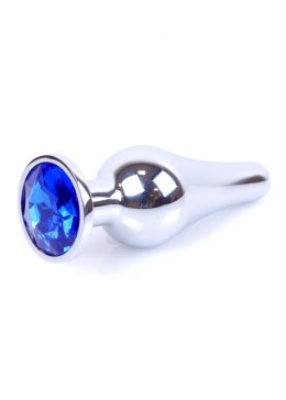 Plug-Jawellery Silver BUTT PLUG- Dark Blue