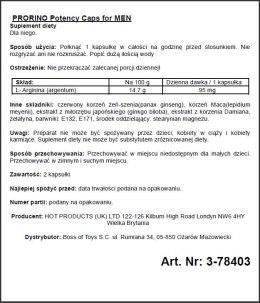 Supl.diety-PRORINO Men- 2pcs black line Potency Caps