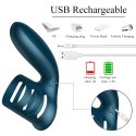 Wibrator-Silicone Ring Blue USB 7 Function