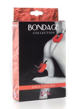 Kajdanki-Ankle cuffs BONDAGE red