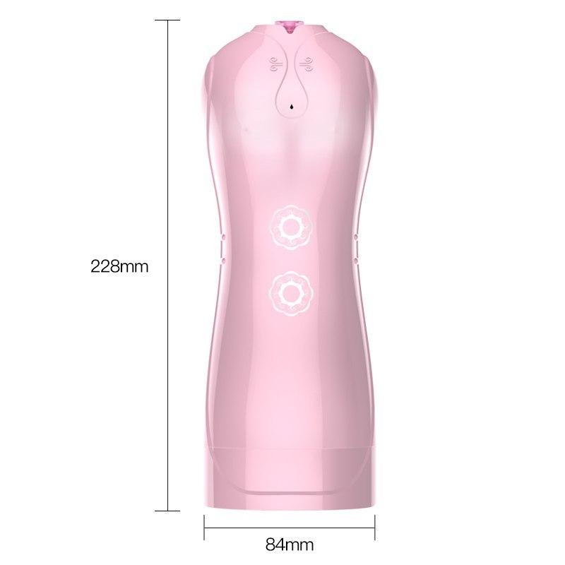 Masturbator-Vibrating and Flashing Masturbation Cup USB 7+7 Function / Talk Mode (Pink)