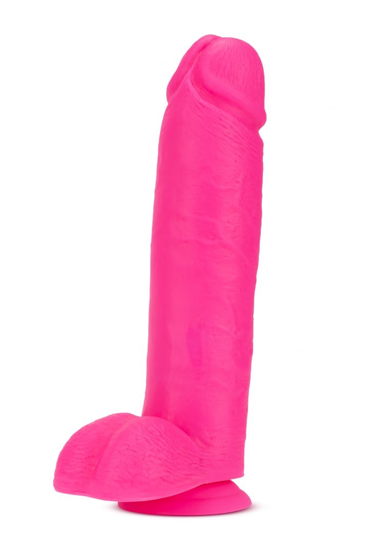 NEO ELITE 10INCH COCK WITH BALLS NEON PINK