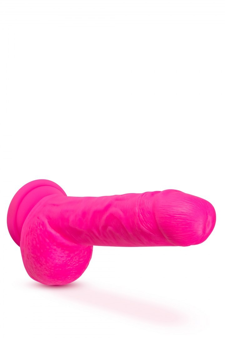 NEO ELITE 9 INCH COCK WITH BALLS NEON PINK