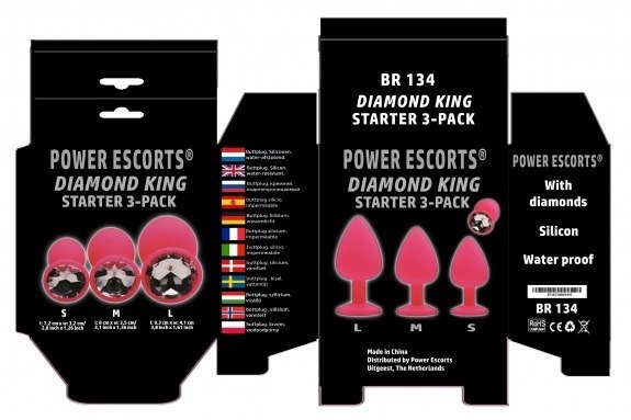 Diamond King Starter 3-Pack, Pink/Pink Stone