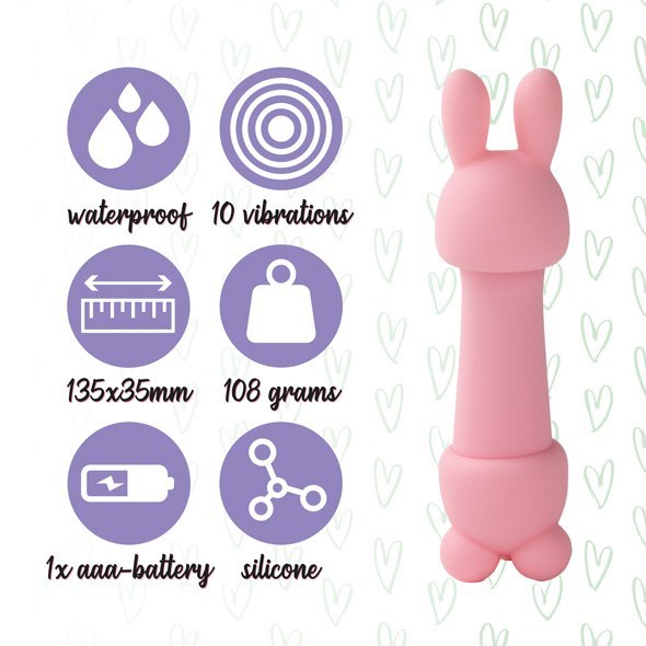 FeelzToys - Mister Bunny Massage Vibrator met 2 Dopjes Roze