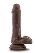 DR. SKIN PLUS 6 INCH POSABLE DILDO WITH BALLS CHOCOLATE