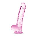 NATURALLY YOURS  6" CRYSTALLINE DILDO ROSE