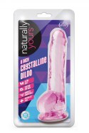 NATURALLY YOURS 8" CRYSTALLINE DILDO ROSE
