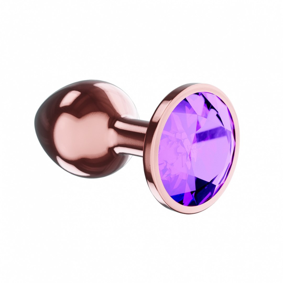 Plug-Butt Plug Diamond Amethyst Shine L Rose Gold