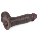 7.8'' Sliding Skin Dual Layer Dong - Whole Testicle (Black)