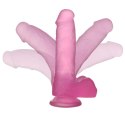7" Jelly Studs Crystal Dildo Medium Pink