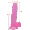 8" Jelly Studs Crystal Dildo Large Pink