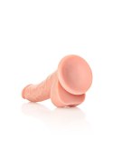 Curved Realistic Dildo Balls Suction Cup - 7""/ 18 cm