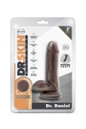 DR. SKIN SILICONE DR. DANIEL 6 INCH DILDO WITH SUCTION CUP CHOCOLATE