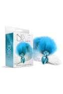 NIXIE METAL BUTT PLUG WITH OMBRE TAIL, BLUE METALLIC